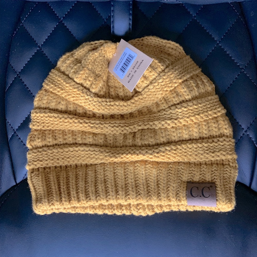 C.C. Knit Beanie - Mustard
